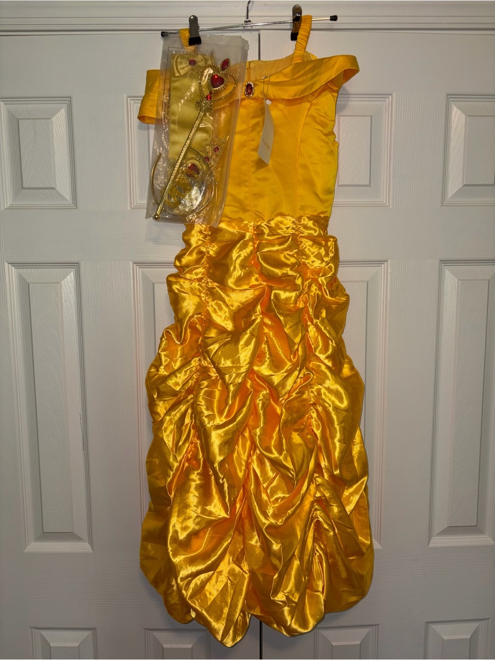 NEW Funna Girls Princess Dress Yellow/Gold Size 160 (12-14) w/ Accessories
